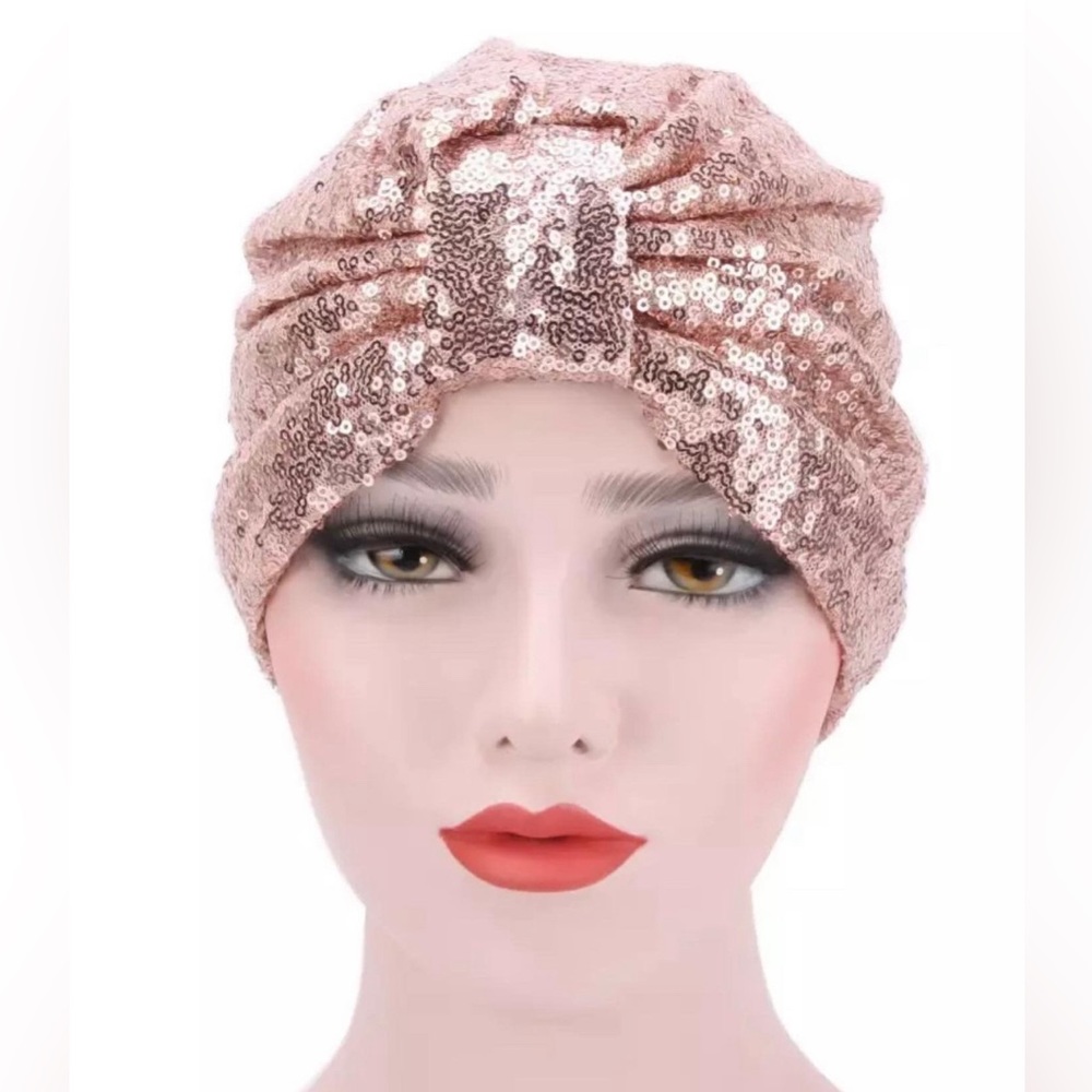 Rose Gold Sequined Turban